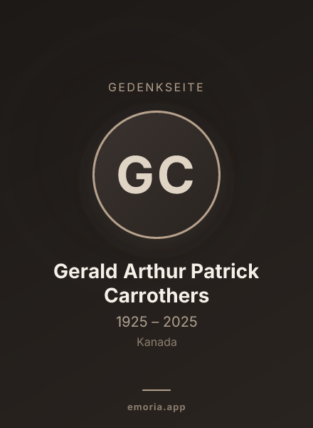 Gedenkportrait von Gerald Arthur Patrick Carrothers