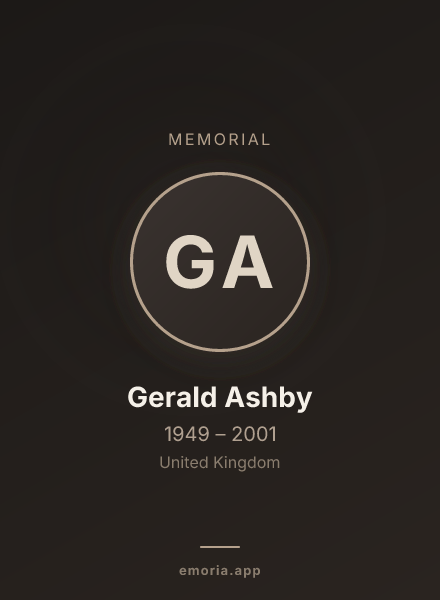Memorial portrait of Gerald Ashby