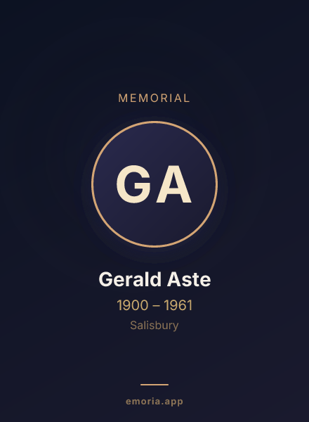Memorial portrait of Gerald Aste