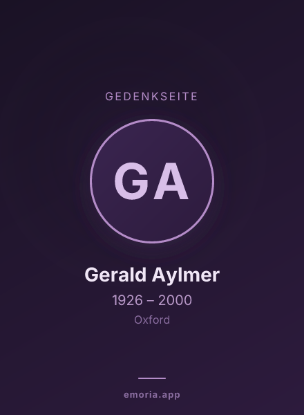 Gedenkportrait von Gerald Aylmer