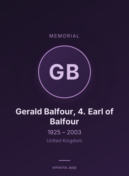 Memorial portrait of Gerald Balfour, 4. Earl of Balfour