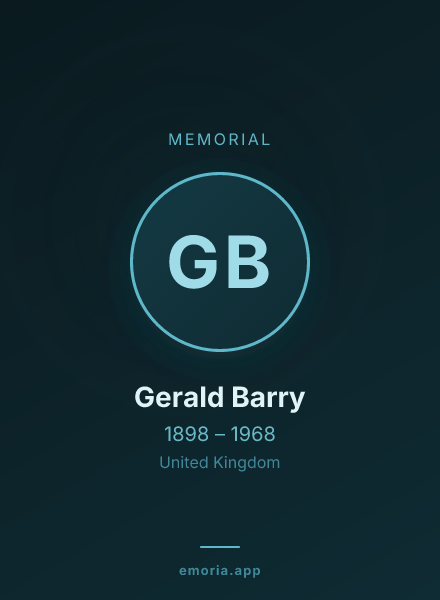 Memorial portrait of Gerald Barry