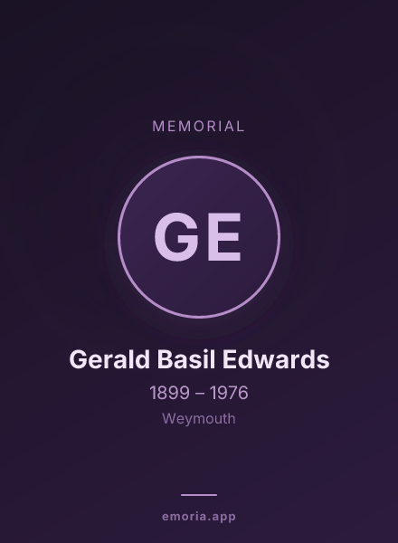 Memorial portrait of Gerald Basil Edwards