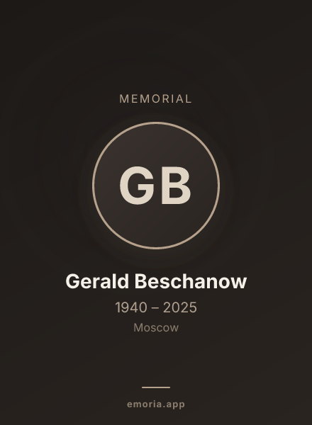 Memorial portrait of Gerald Beschanow