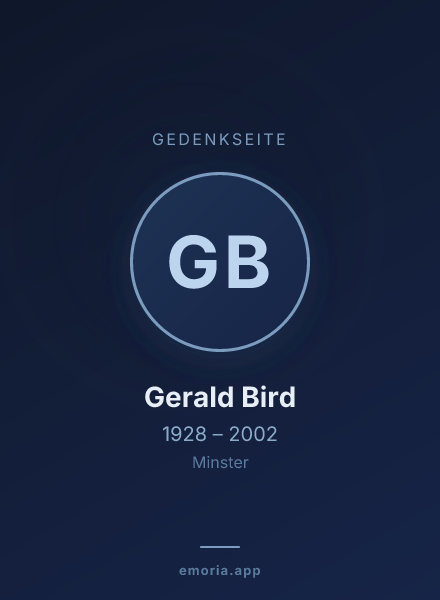 Gedenkportrait von Gerald Bird