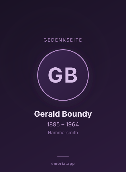 Gedenkportrait von Gerald Boundy