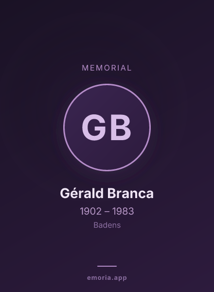 Memorial portrait of Gérald Branca