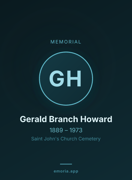 Memorial portrait of Gerald Branch Howard