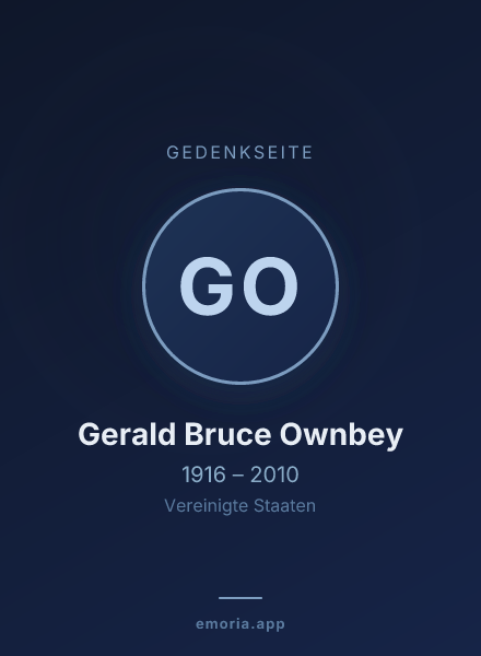 Gedenkportrait von Gerald Bruce Ownbey