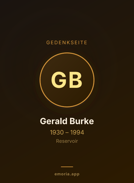 Gedenkportrait von Gerald Burke