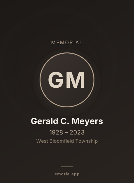 Memorial portrait of Gerald C. Meyers
