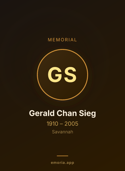 Memorial portrait of Gerald Chan Sieg