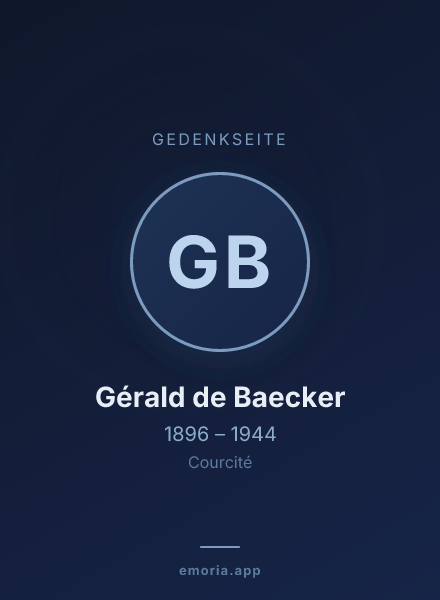 Gedenkportrait von Gérald de Baecker
