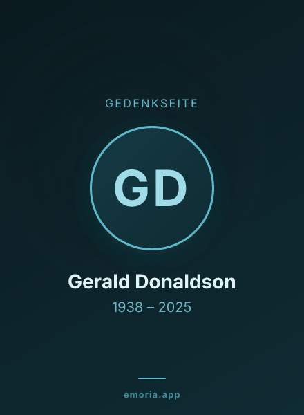 Gedenkportrait von Gerald Donaldson