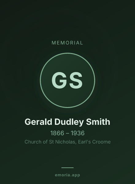 Memorial portrait of Gerald Dudley Smith