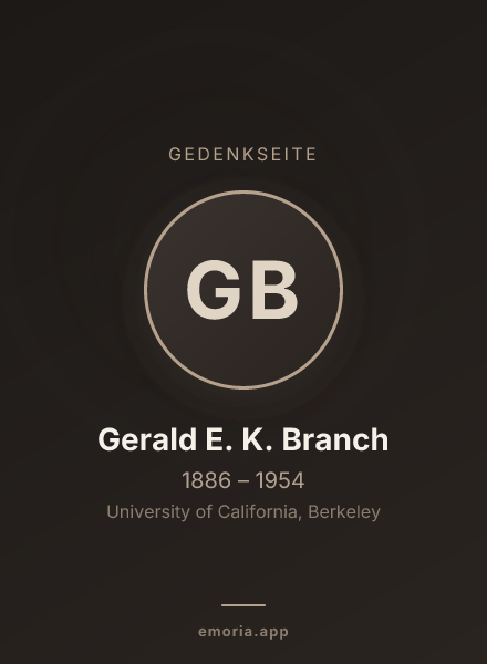 Gedenkportrait von Gerald E. K. Branch