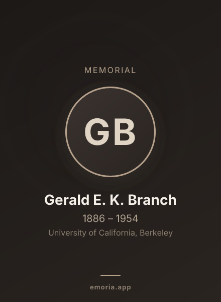 Memorial portrait of Gerald E. K. Branch