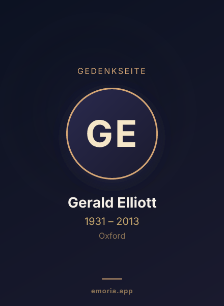 Gedenkportrait von Gerald Elliott