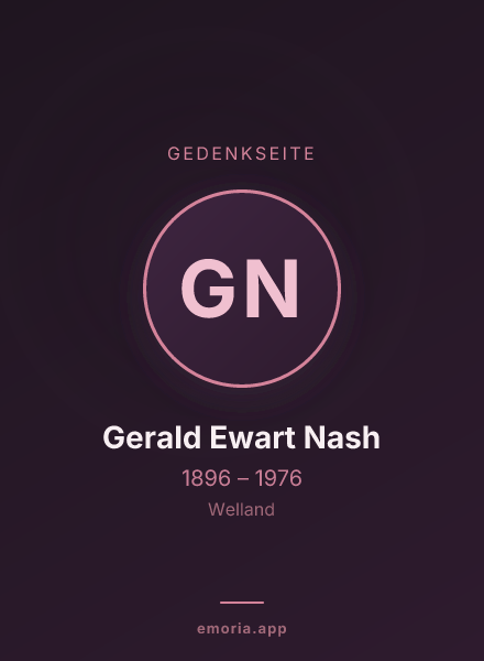 Gedenkportrait von Gerald Ewart Nash