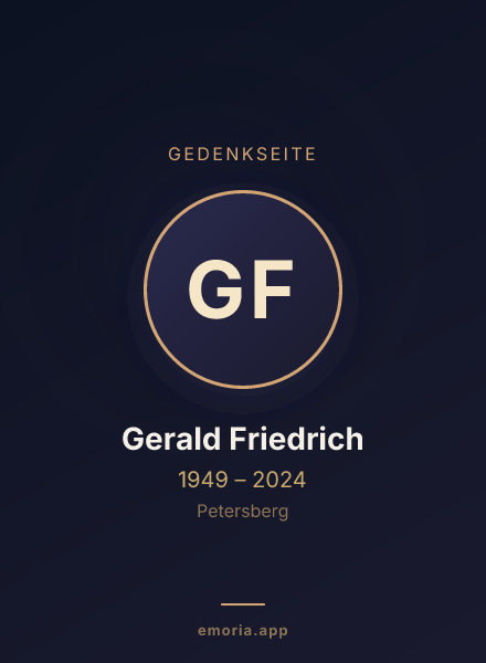 Gedenkportrait von Gerald Friedrich