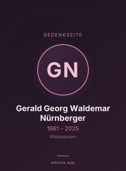 Gedenkportrait von Gerald Georg Waldemar Nürnberger