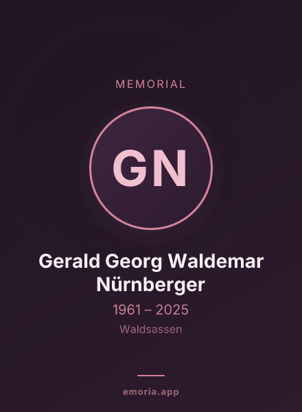 Memorial portrait of Gerald Georg Waldemar Nürnberger