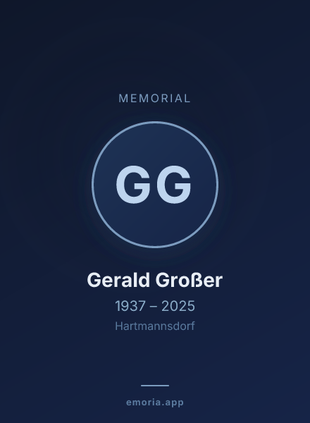 Memorial portrait of Gerald Großer
