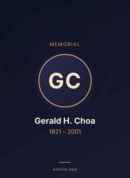 Memorial portrait of Gerald H. Choa