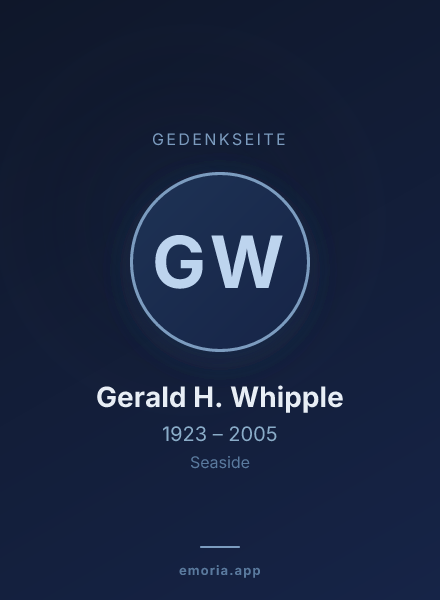 Gedenkportrait von Gerald H. Whipple
