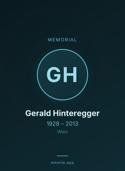 Memorial portrait of Gerald Hinteregger