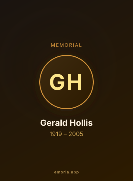 Memorial portrait of Gerald Hollis
