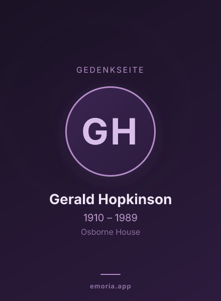 Gedenkportrait von Gerald Hopkinson