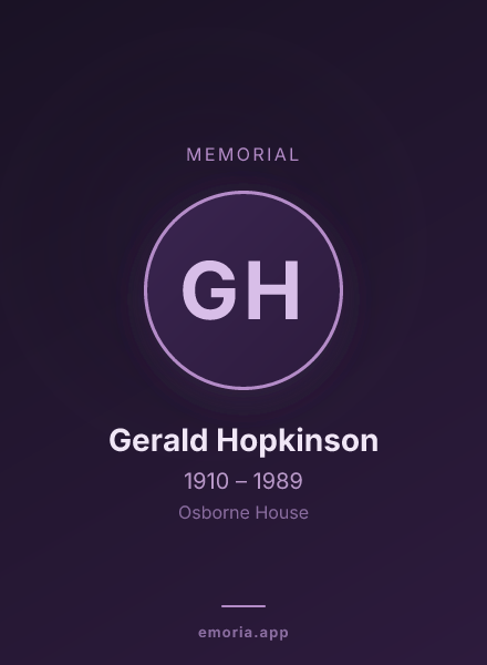Memorial portrait of Gerald Hopkinson