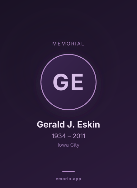 Memorial portrait of Gerald J. Eskin