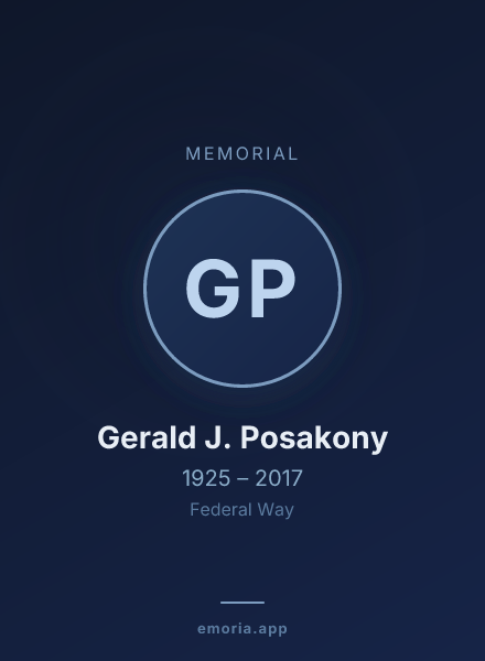 Memorial portrait of Gerald J. Posakony