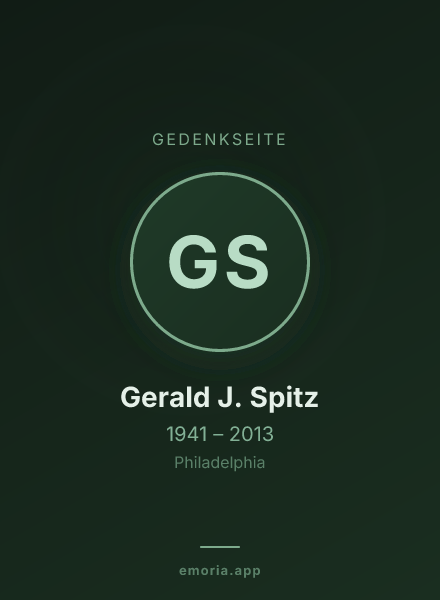 Gedenkportrait von Gerald J. Spitz
