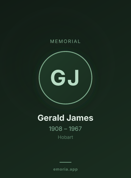 Memorial portrait of Gerald James