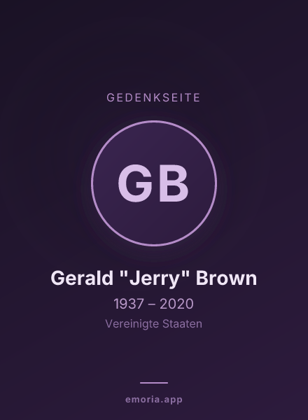 Gedenkportrait von Gerald "Jerry" Brown