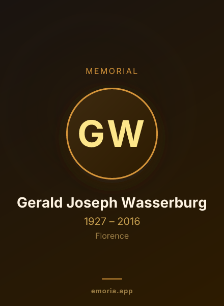 Memorial portrait of Gerald Joseph Wasserburg
