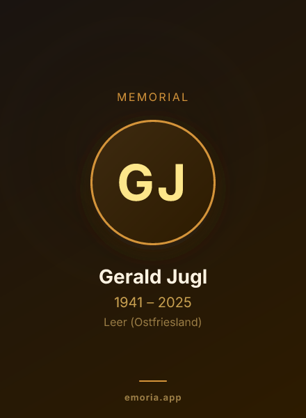 Memorial portrait of Gerald Jugl