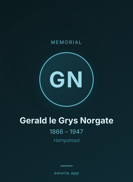Memorial portrait of Gerald le Grys Norgate