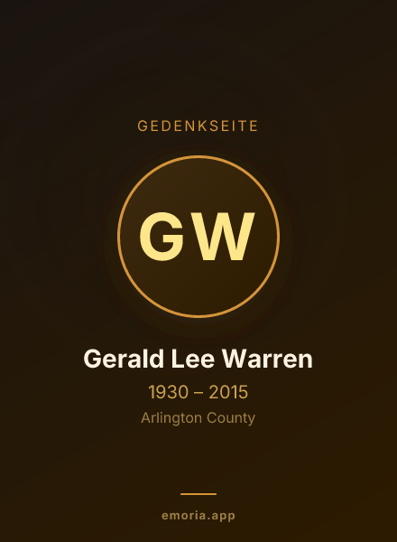 Gedenkportrait von Gerald Lee Warren