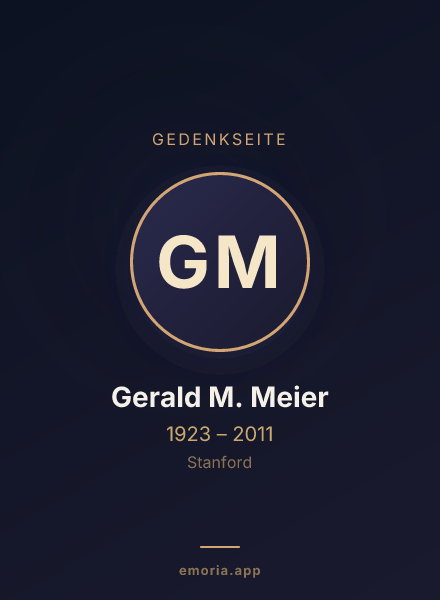 Gedenkportrait von Gerald M. Meier