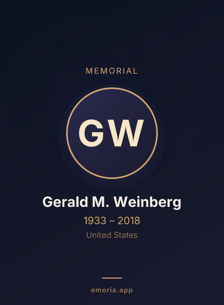 Memorial portrait of Gerald M. Weinberg