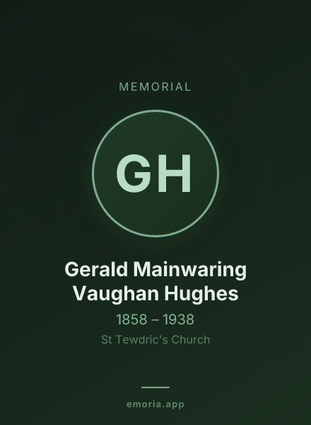 Memorial portrait of Gerald Mainwaring Vaughan Hughes