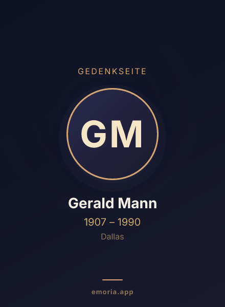Gedenkportrait von Gerald Mann