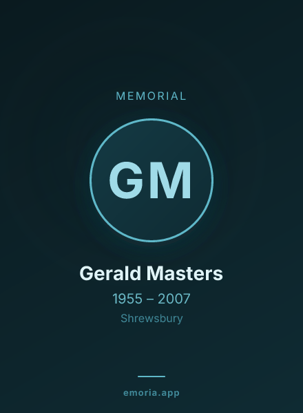 Memorial portrait of Gerald Masters