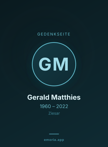 Gedenkportrait von Gerald Matthies