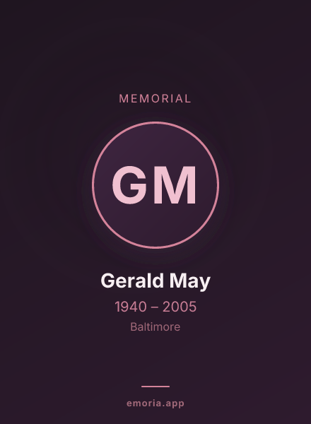 Memorial portrait of Gerald May