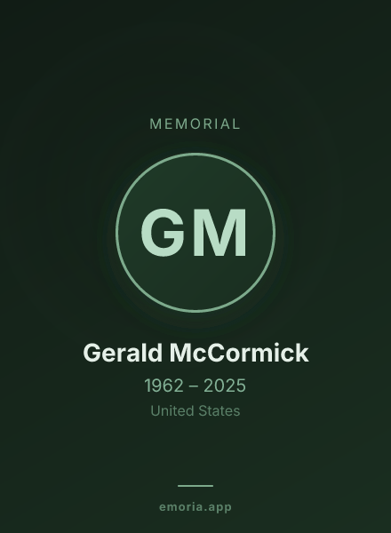 Memorial portrait of Gerald McCormick